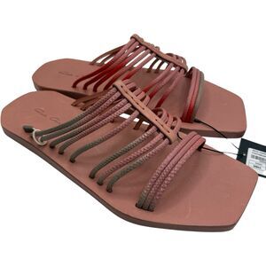 RICK OWENS Women’s Multi Straps Flat Open Toe Leather Sandals Size 40